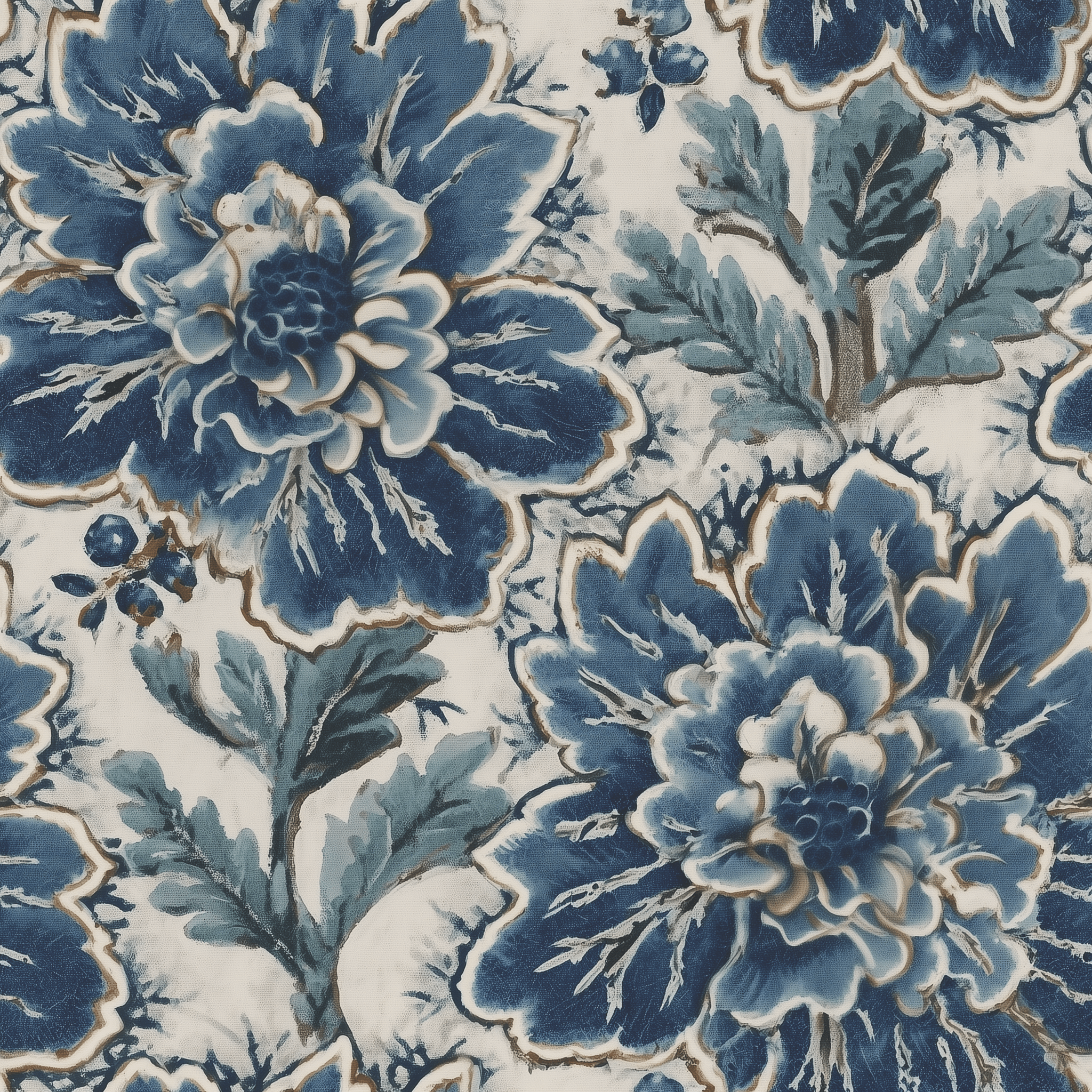 Blue Fleur Wallpaper - Benton Lane Home - Benton Lane