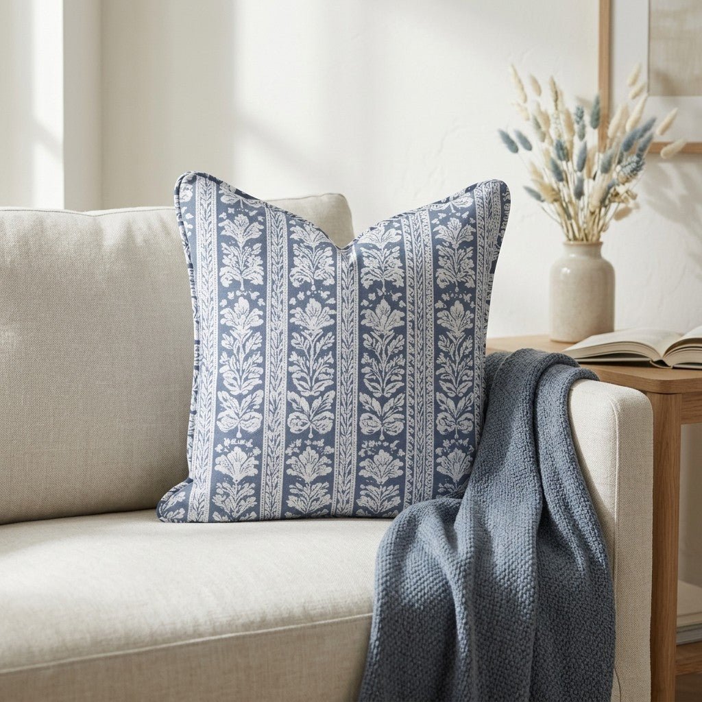 Blue Parlour Navy Throw Pillow - Benton Lane Home - Lemon Park