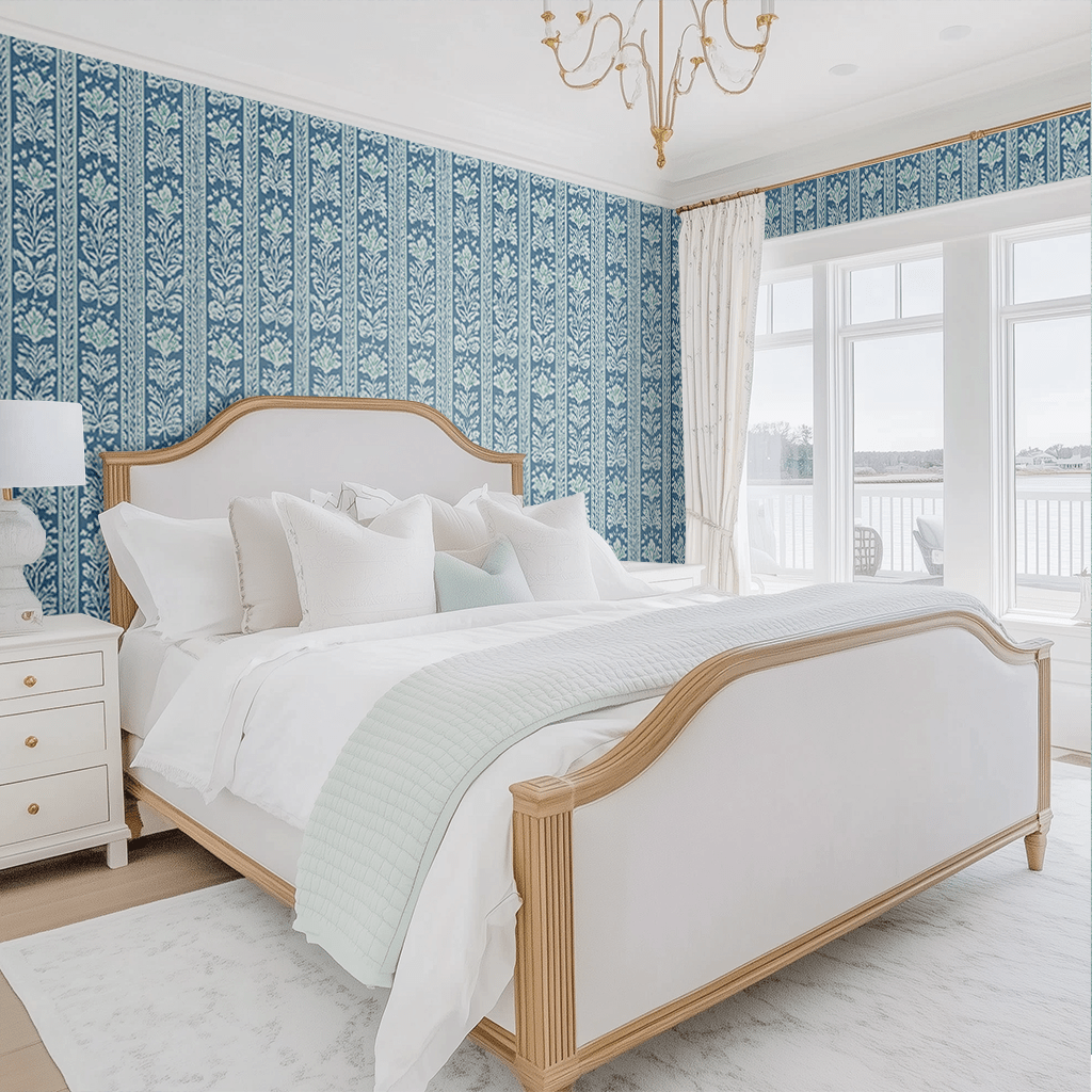 Blue Parlour Wallpaper - Benton Lane Home - Lemon Park