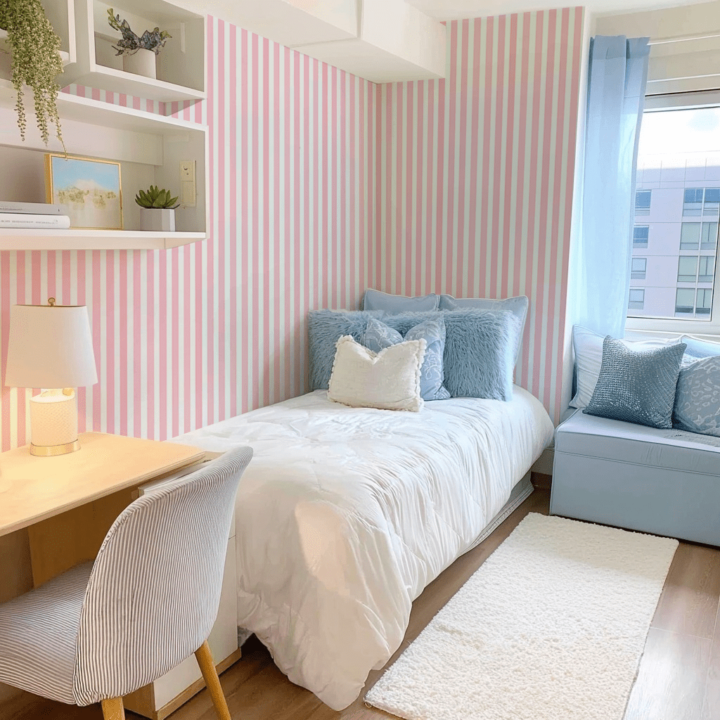 Blue & Pink Spencer Wallpaper - Benton Lane Home - Lemon Park