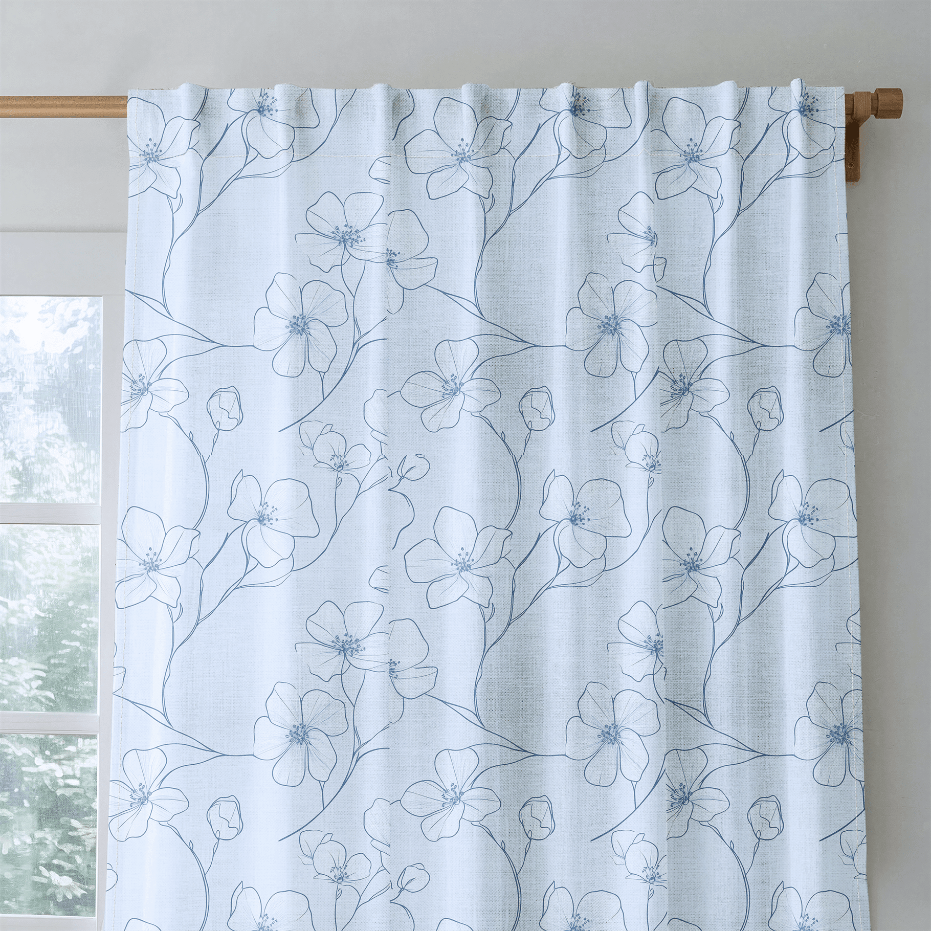 Blue Sketch - Drapery - Benton Lane Home - Lemon Park