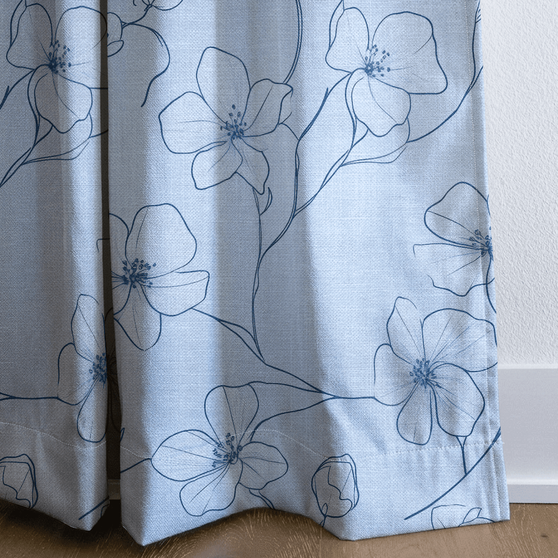 Blue Sketch - Drapery - Benton Lane Home - Lemon Park