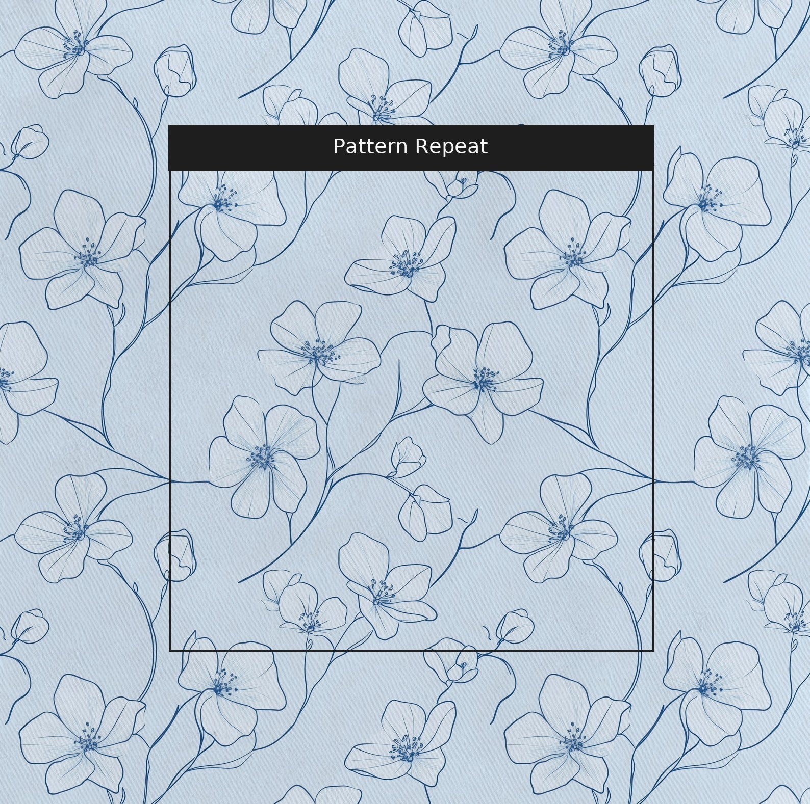 Blue Sketch - Fabric - Lemon Park