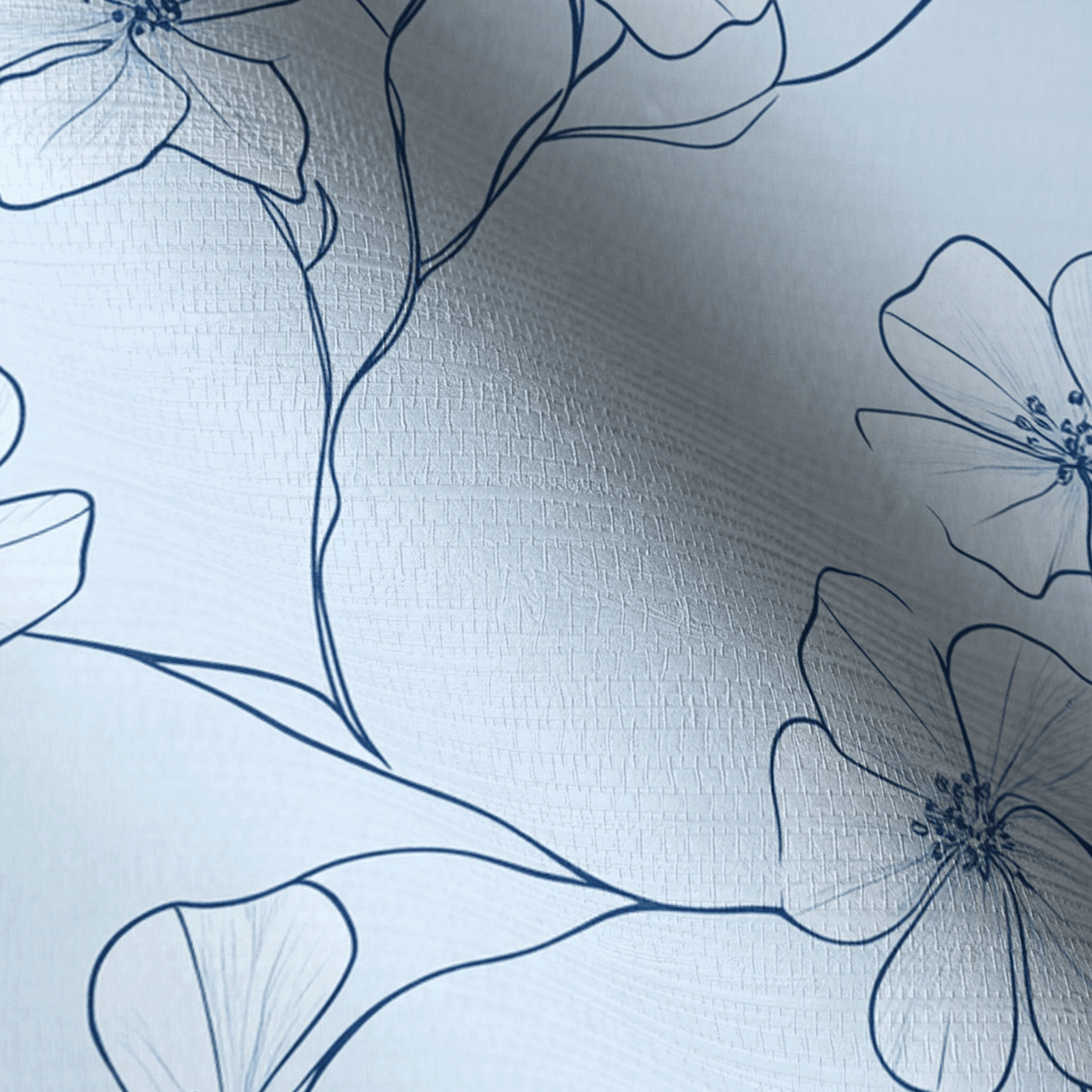 Blue Sketch Faux Grasscloth Wallpaper - Lemon Park