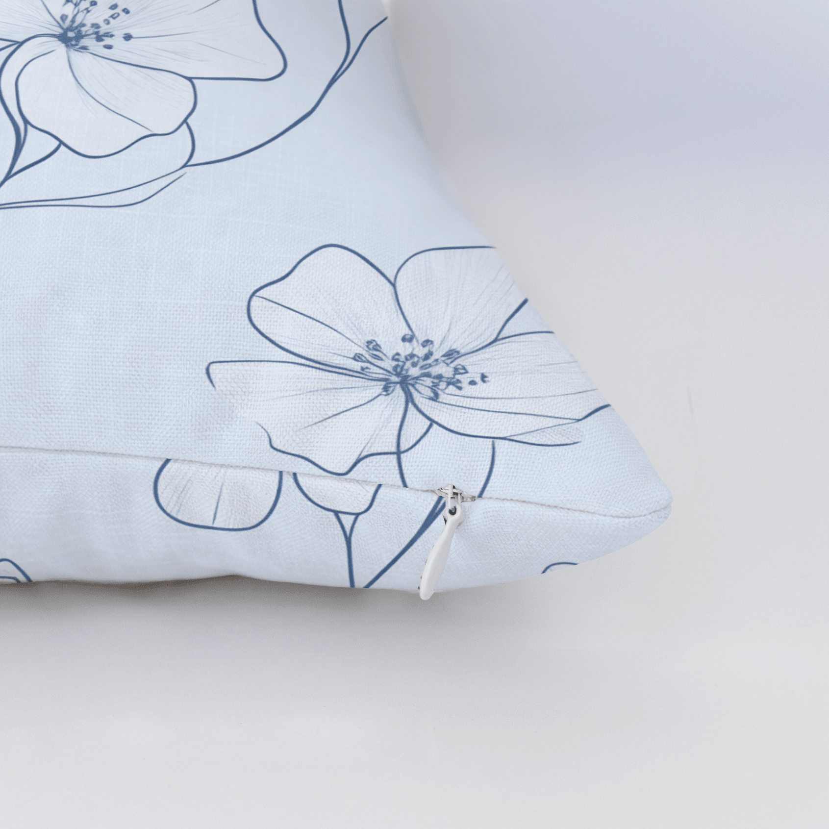 Blue Sketch Throw Pillow - Benton Lane Home - Lemon Park
