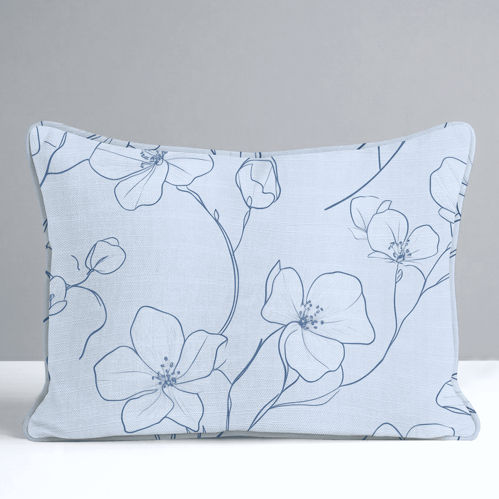 Blue Sketch Throw Pillow - Benton Lane Home - Lemon Park