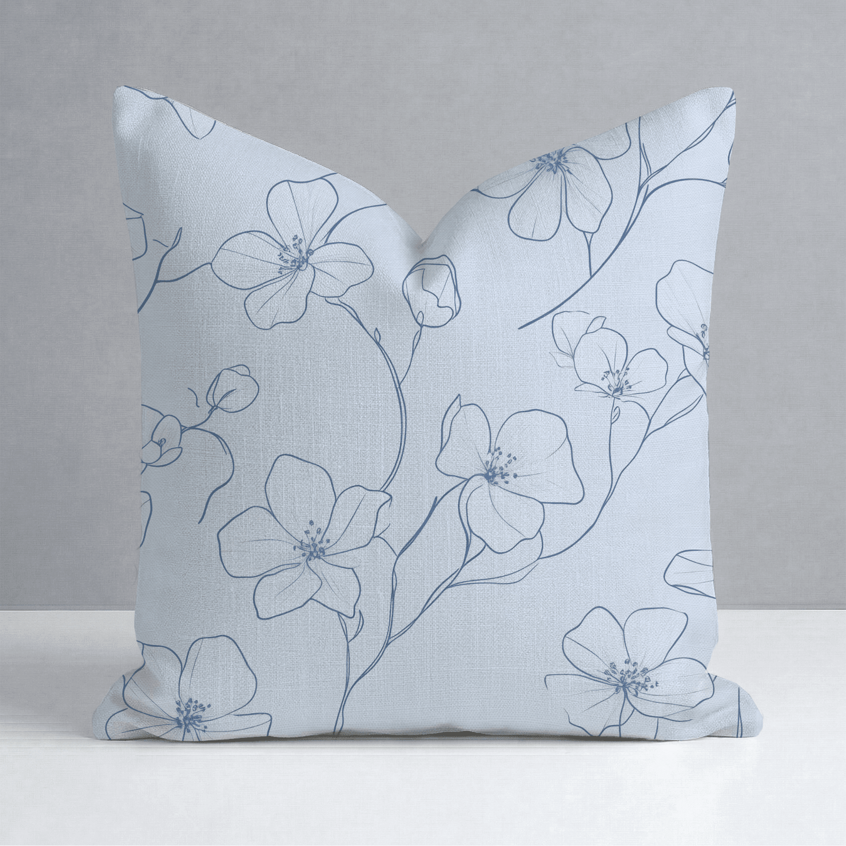 Blue Sketch Throw Pillow - Benton Lane Home - Lemon Park