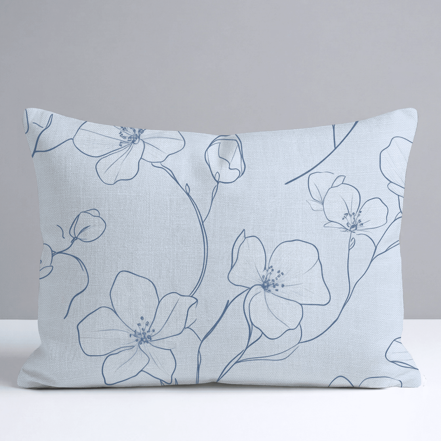 Blue Sketch Throw Pillow - Benton Lane Home - Lemon Park