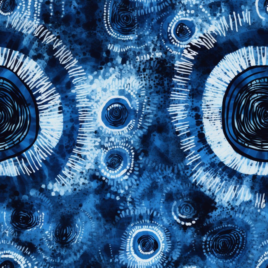 Blue Solar Swirl Wallpaper - Benton Lane Home - Painted Paper