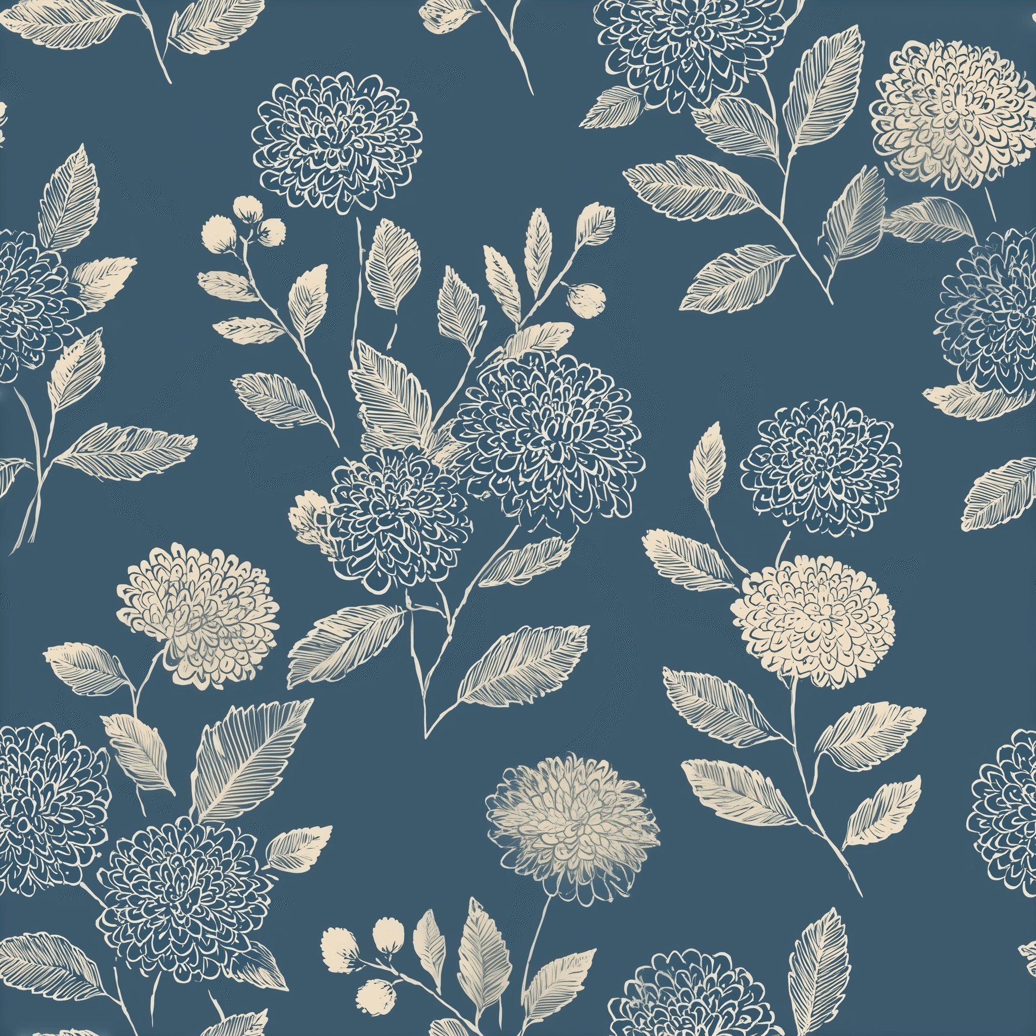 Blue Thistle Wallpaper - Benton Lane Home - Benton Lane