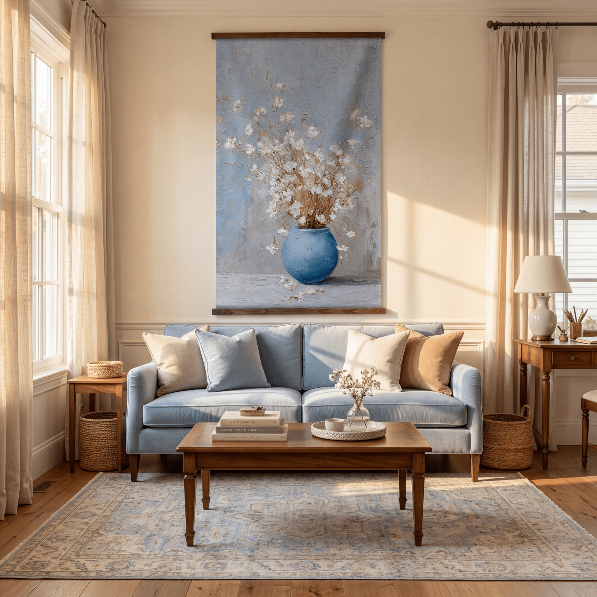 Blue Vase Still Life - Tapestry - Benton Lane Home - Lemon Park