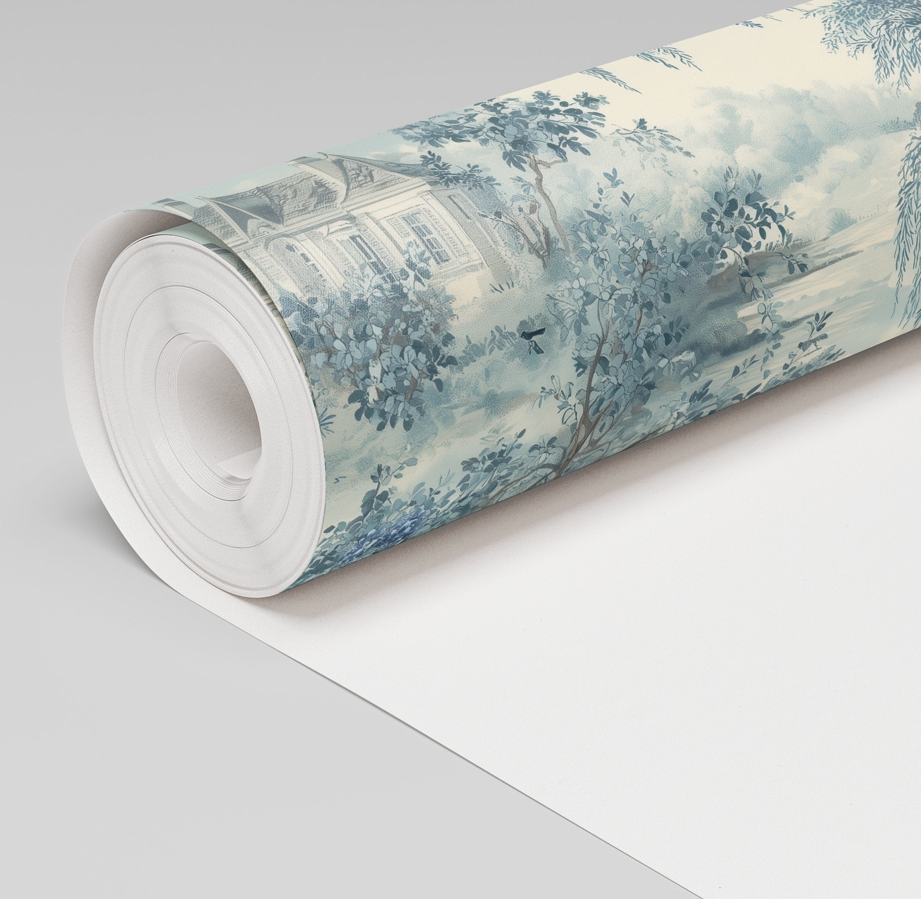 Blue Willow Wallpaper - Benton Lane Home - Painted Paper
