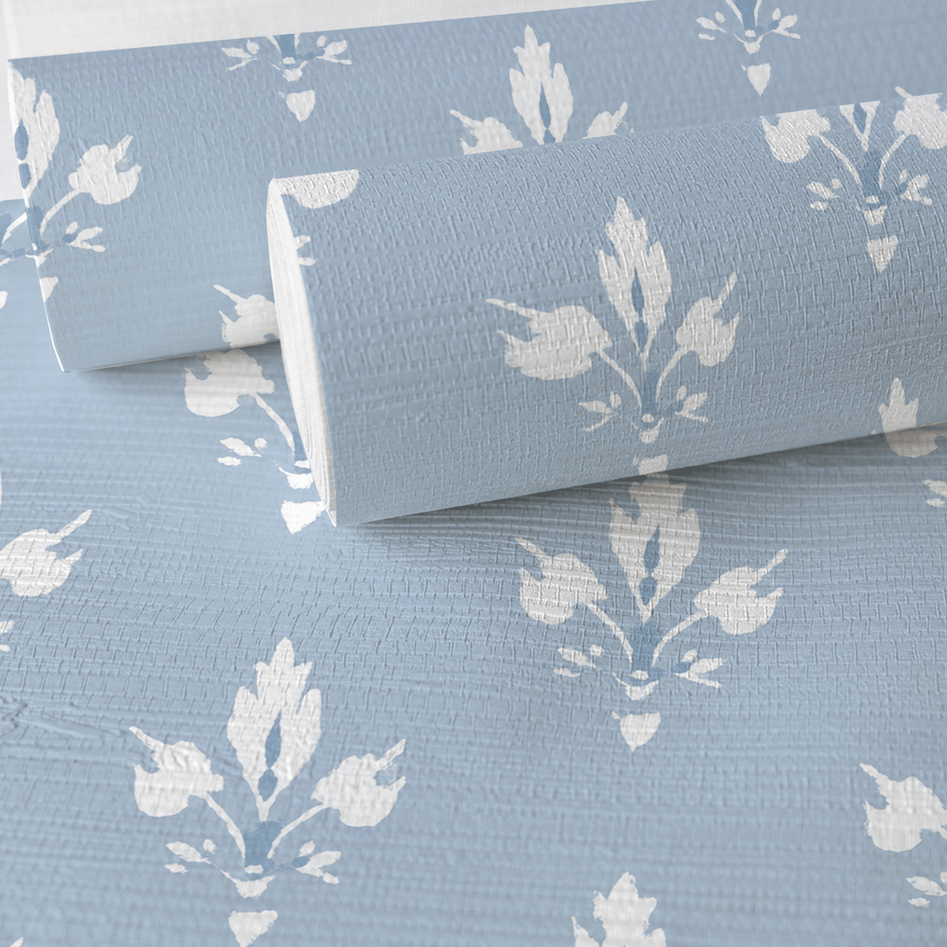 Bluebell Crest Faux Grasscloth Wallpaper - Lemon Park