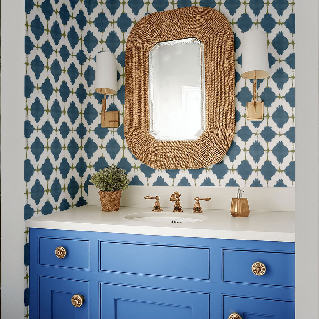 Bluebell Trellis Wallpaper - Lemon Park