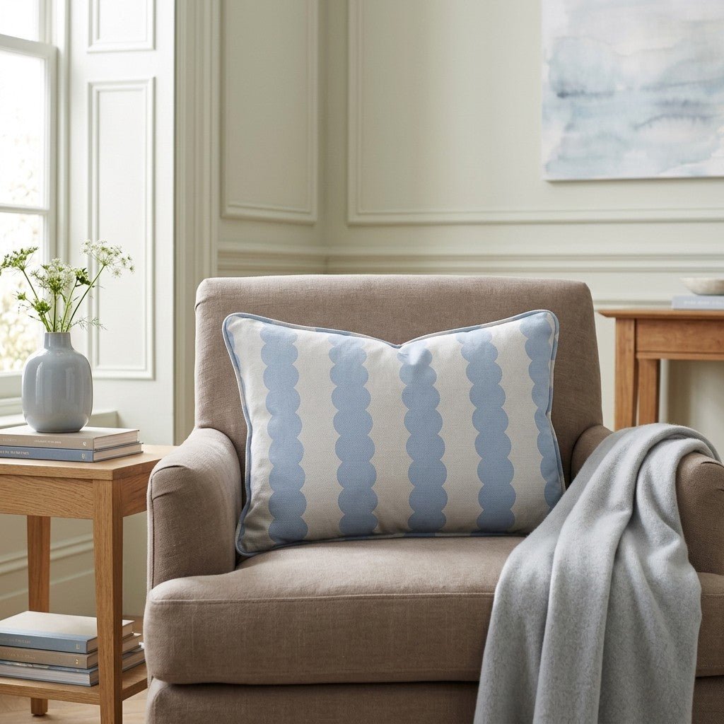 Blueberry Stripes Throw Pillow - Benton Lane Home - Lemon Park