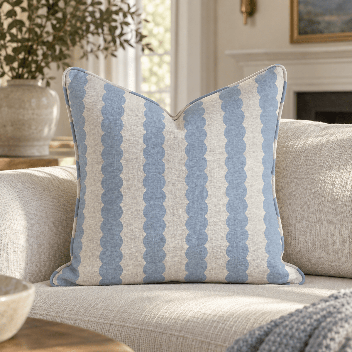 Blueberry Stripes Throw Pillow - Lemon Park