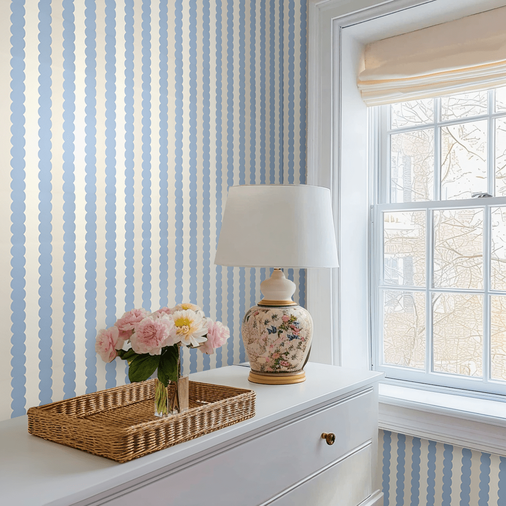 Blueberry Stripes Wallpaper - Benton Lane Home - Lemon Park