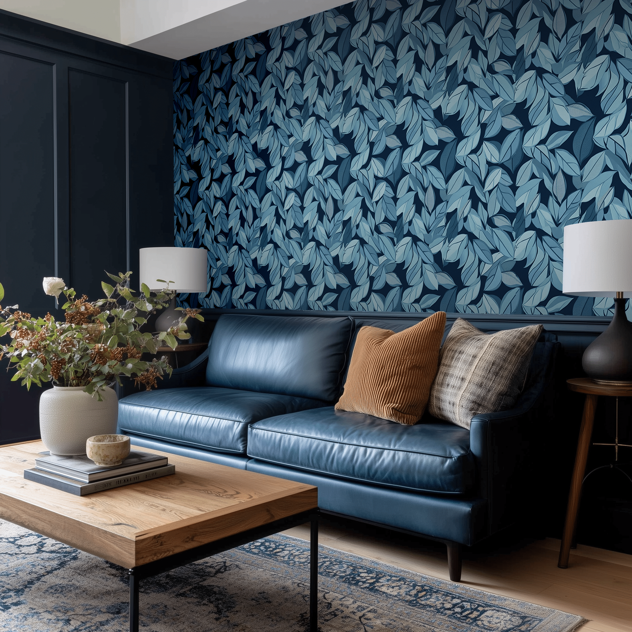Bluewood Wallpaper - Benton Lane Home - Painted Paper