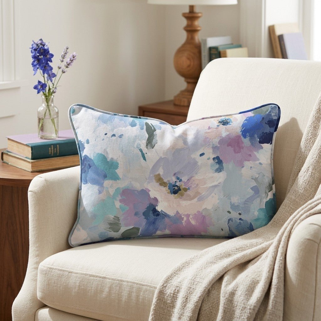 Blurred in Bloom Throw Pillow - Benton Lane Home - Lemon Park