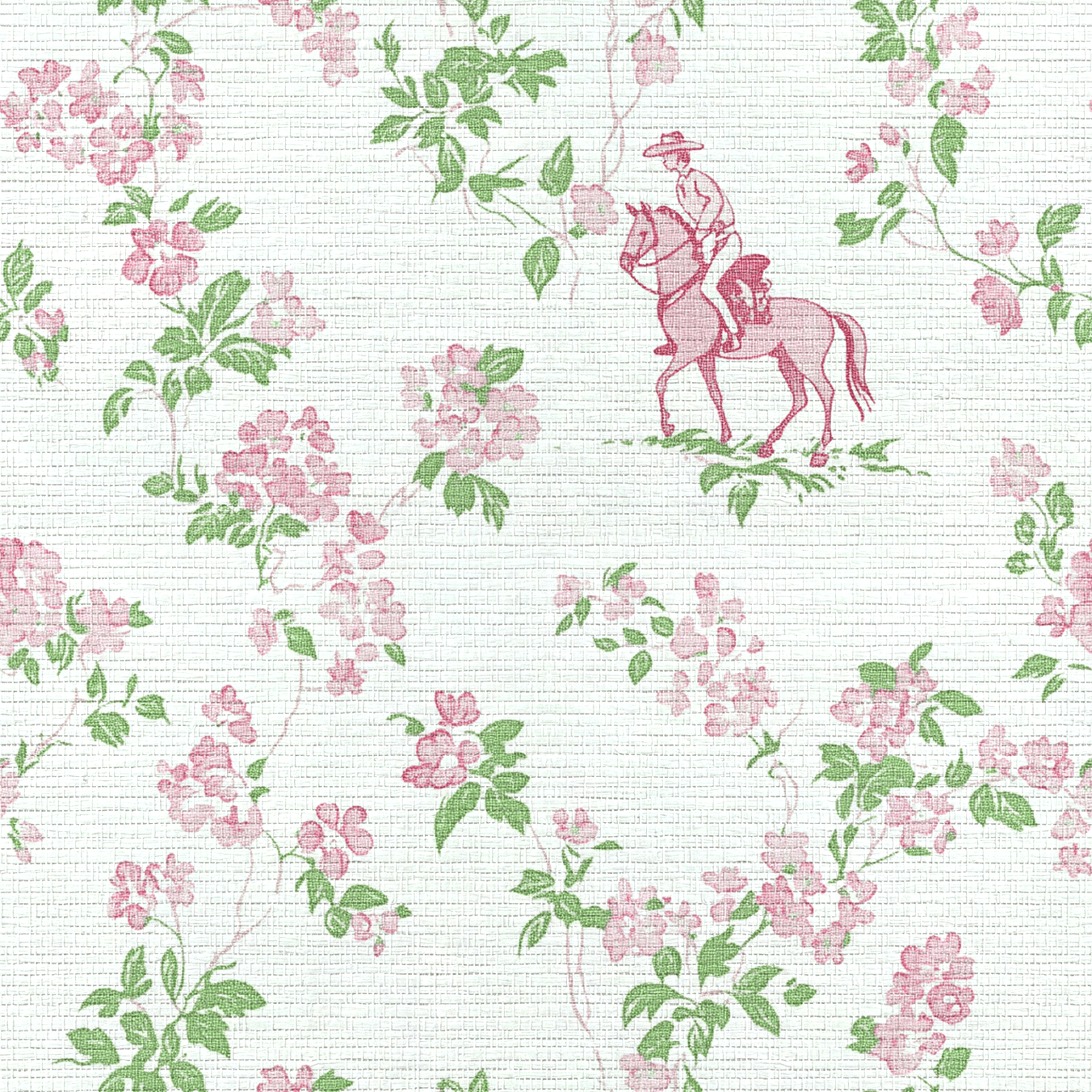 Blush Equestrian Faux Grasscloth Wallpaper - Lemon Park