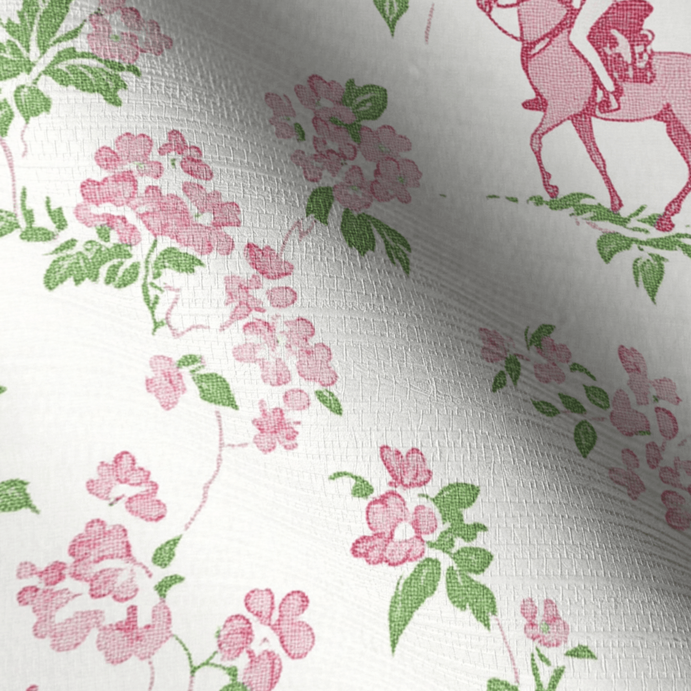 Blush Equestrian Faux Grasscloth Wallpaper - Lemon Park