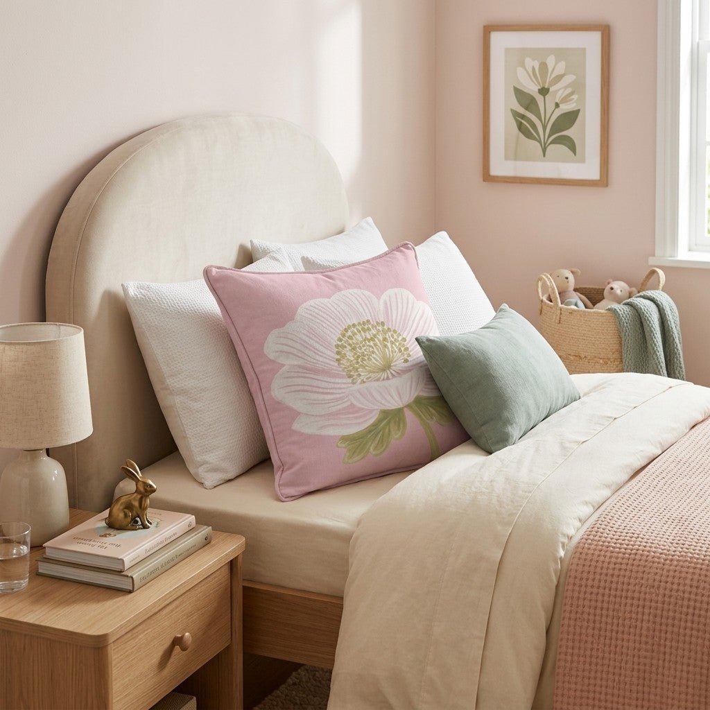 Blush Floral Throw Pillow - Benton Lane Home - Hillcroft Home