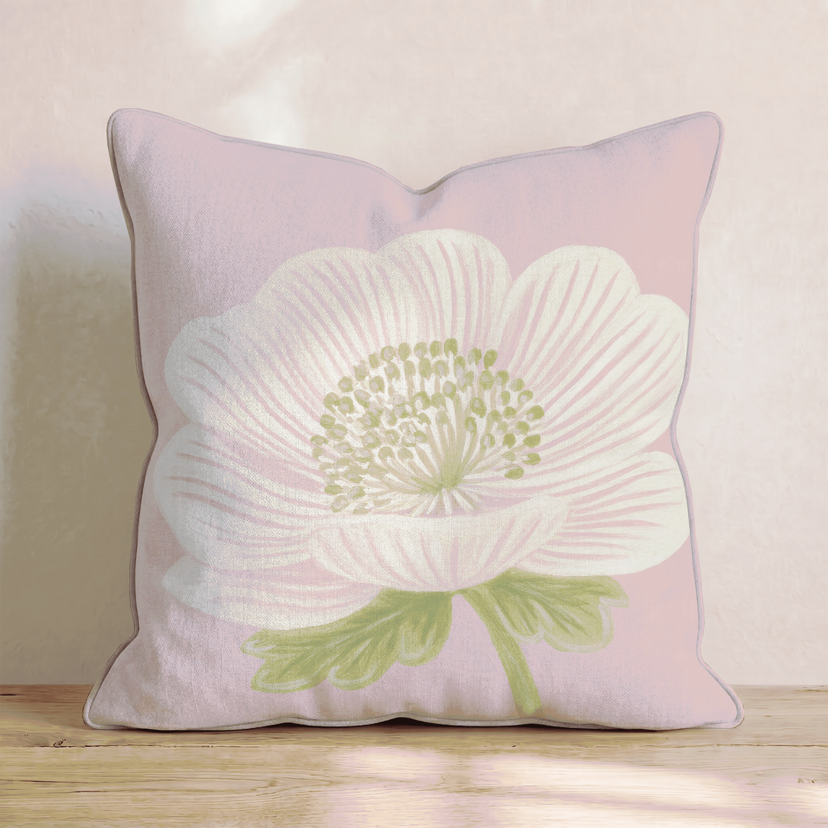 Blush Floral Throw Pillow - Benton Lane Home - Hillcroft Home