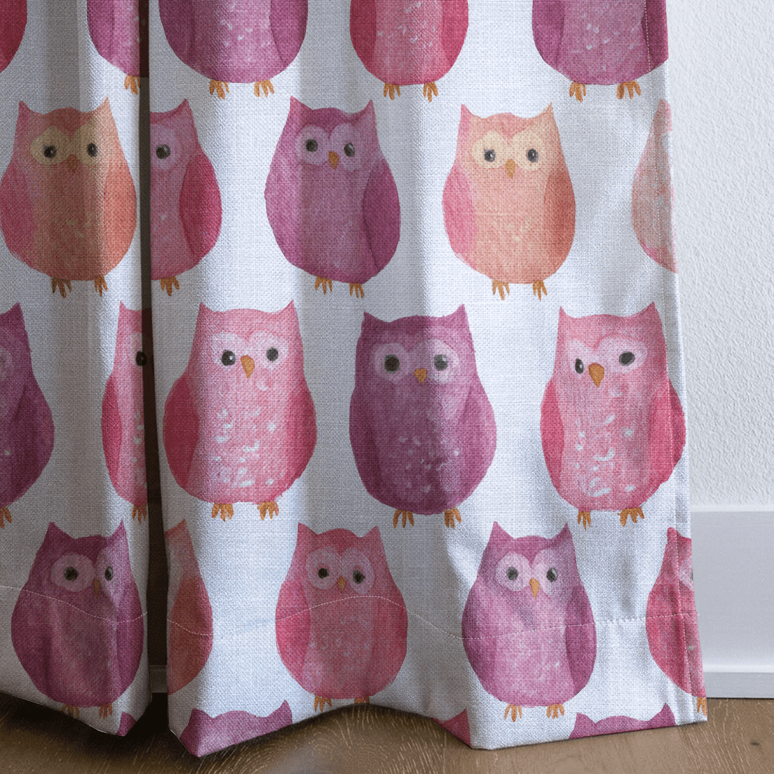 Blush Owls - Drapery - Benton Lane Home - Lemon Park
