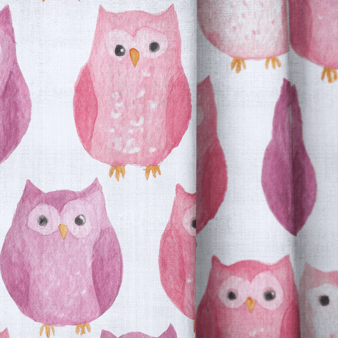 Blush Owls - Drapery - Benton Lane Home - Lemon Park