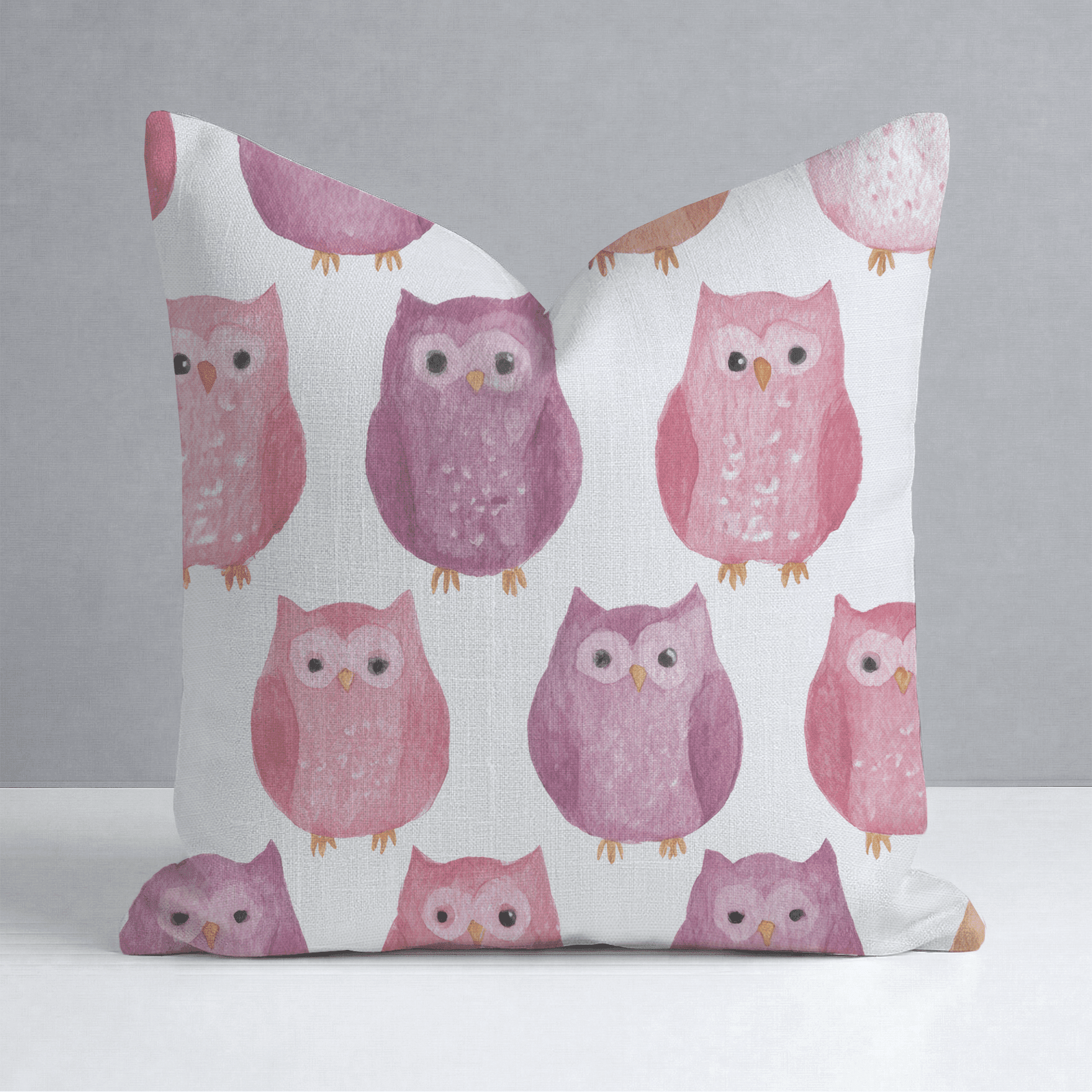 Blush Owls Throw Pillow - Benton Lane Home - Lemon Park