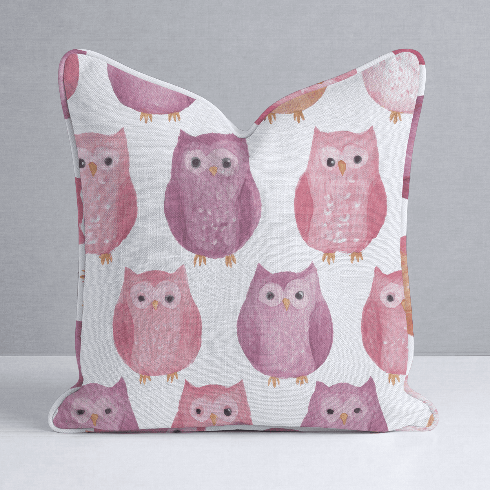 Blush Owls Throw Pillow - Benton Lane Home - Lemon Park