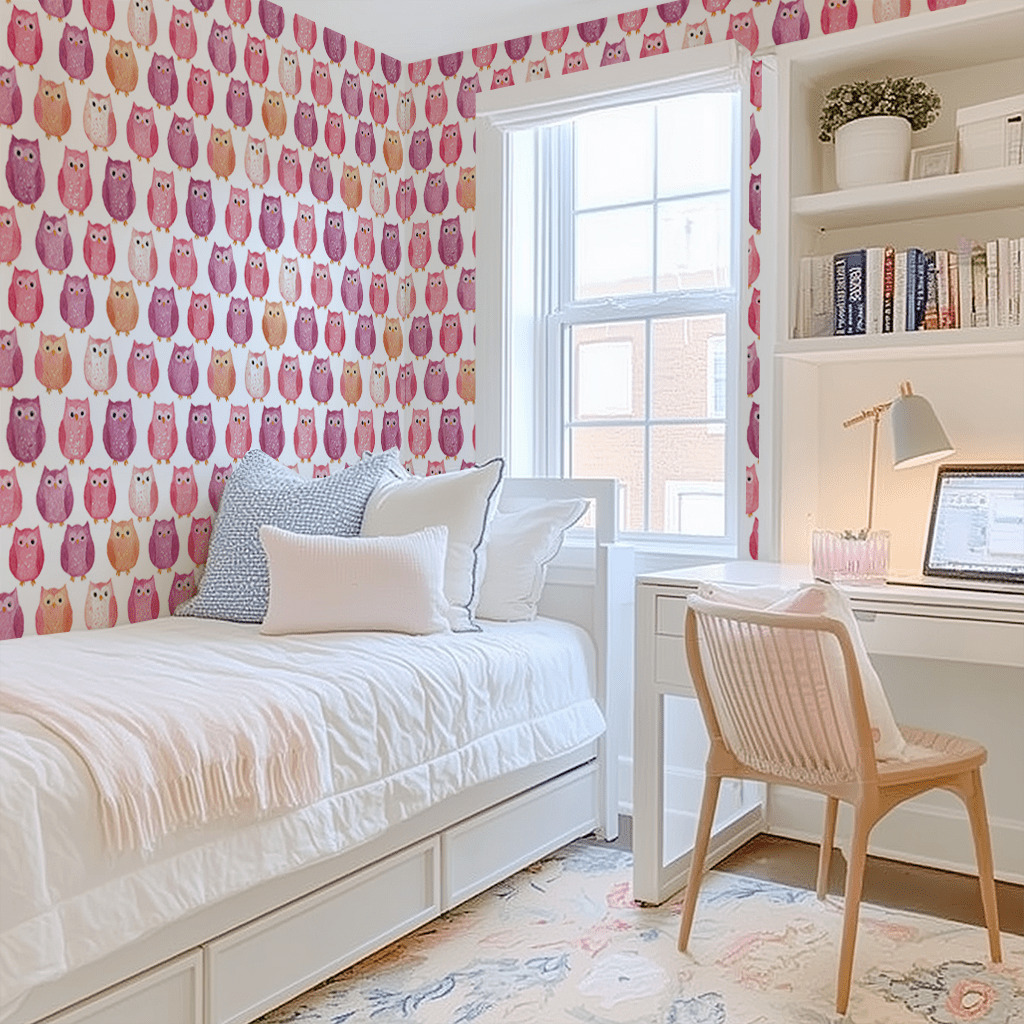 Blush Owls Wallpaper - Lemon Park