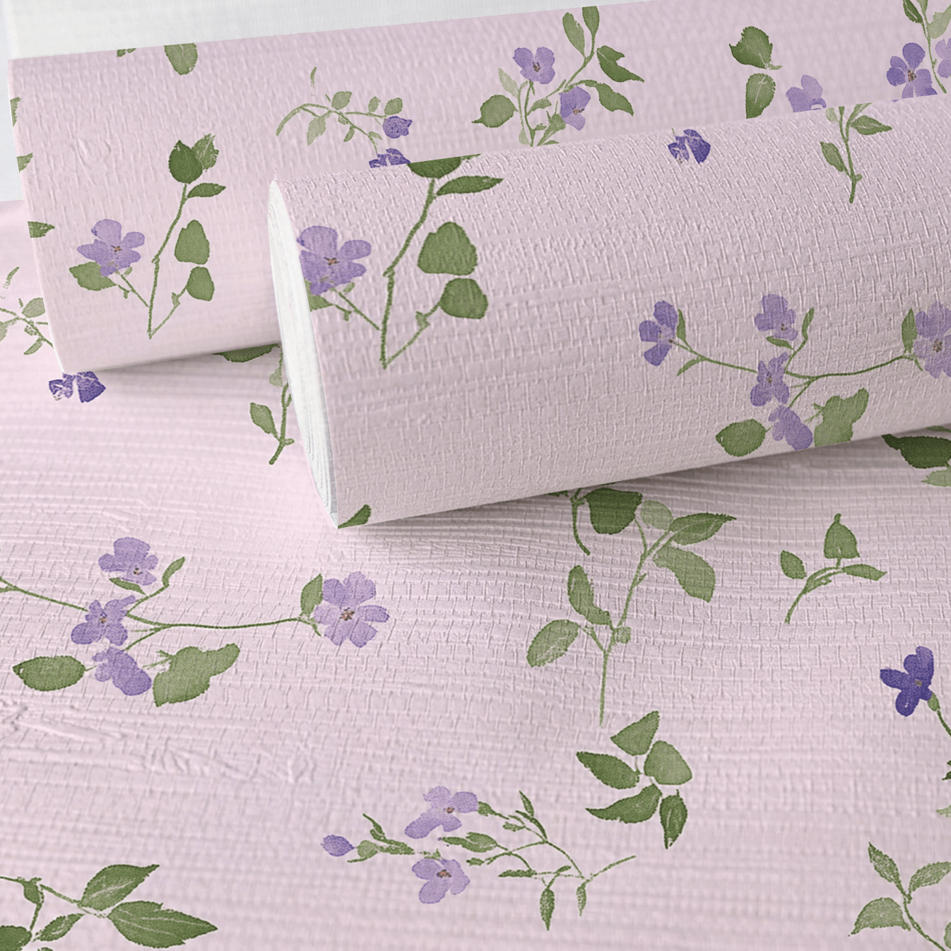Blush Pansy Faux Grasscloth Wallpaper - Lemon Park