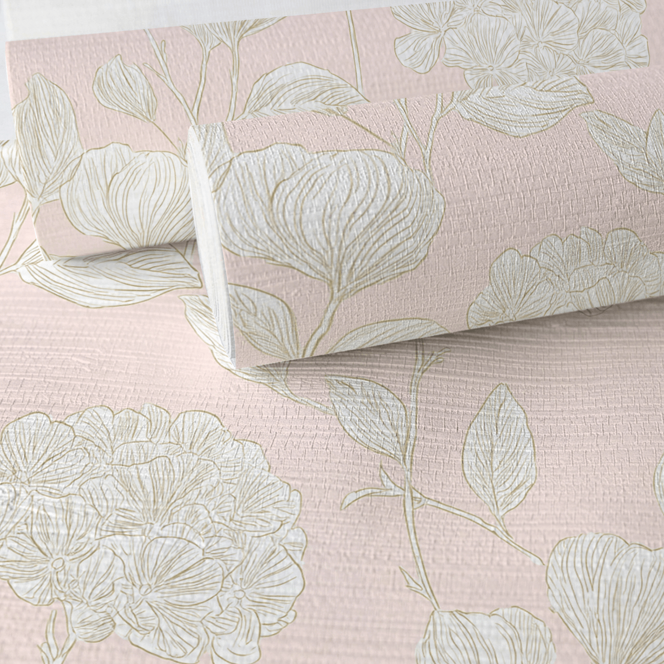 Blush Pink Faux Grasscloth Wallpaper - Lemon Park