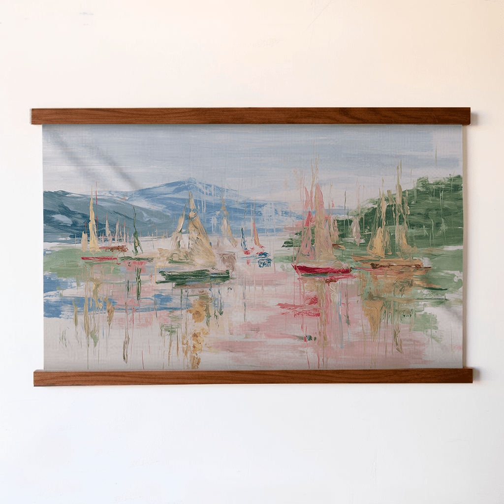 Boats in the Bay - Tapestry - Benton Lane Home - Lemon Park