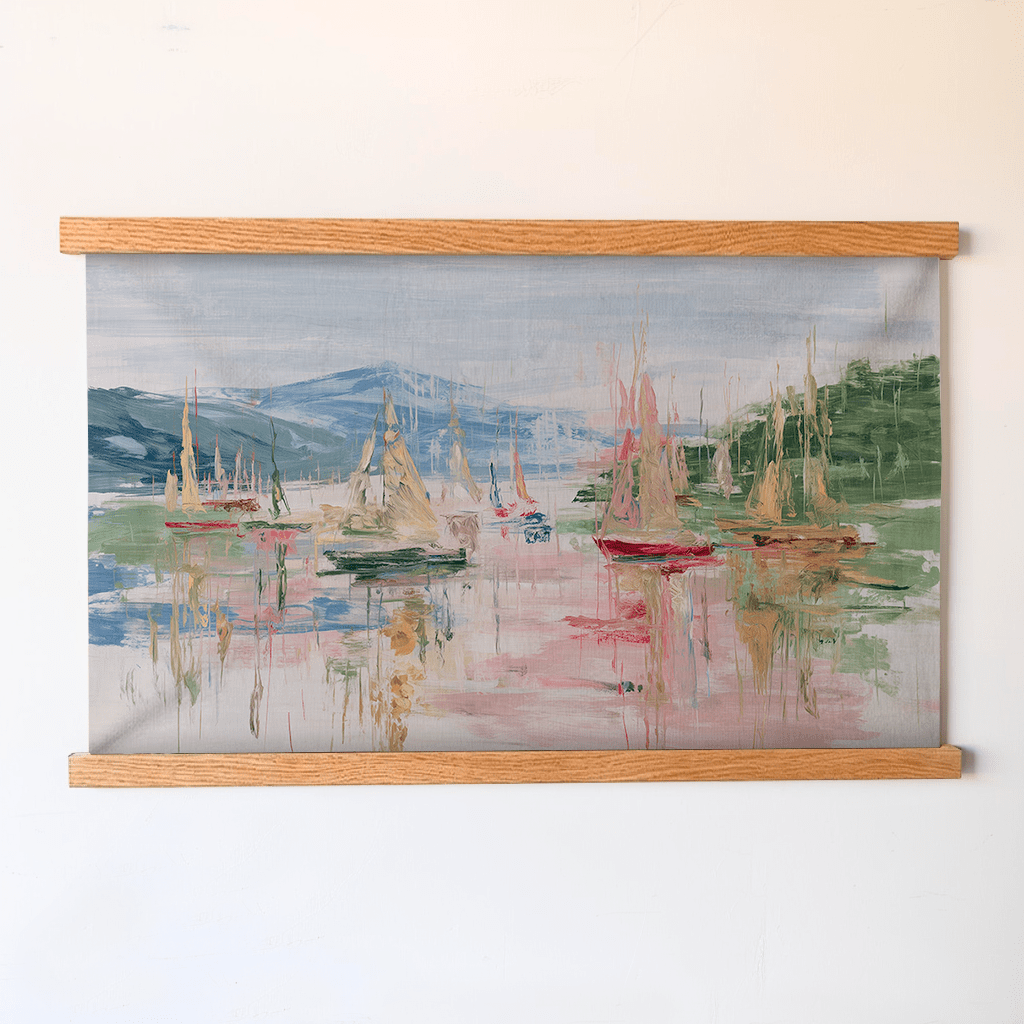 Boats in the Bay - Tapestry - Benton Lane Home - Lemon Park