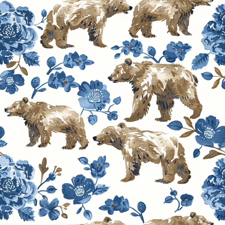 Boreal Blooms & Bears Wallpaper - Benton Lane Home - Painted Paper