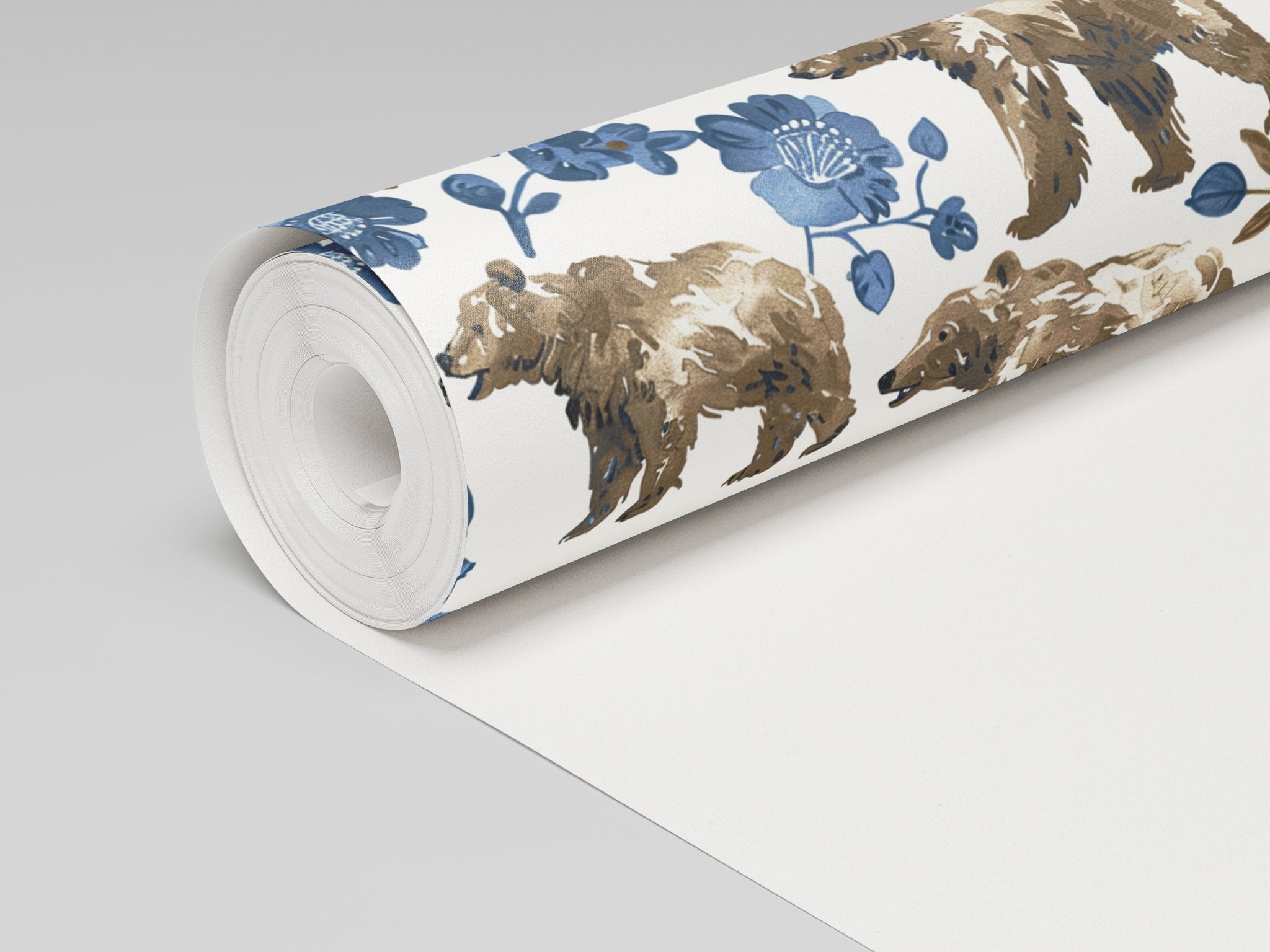 Boreal Blooms & Bears Wallpaper - Benton Lane Home - Painted Paper