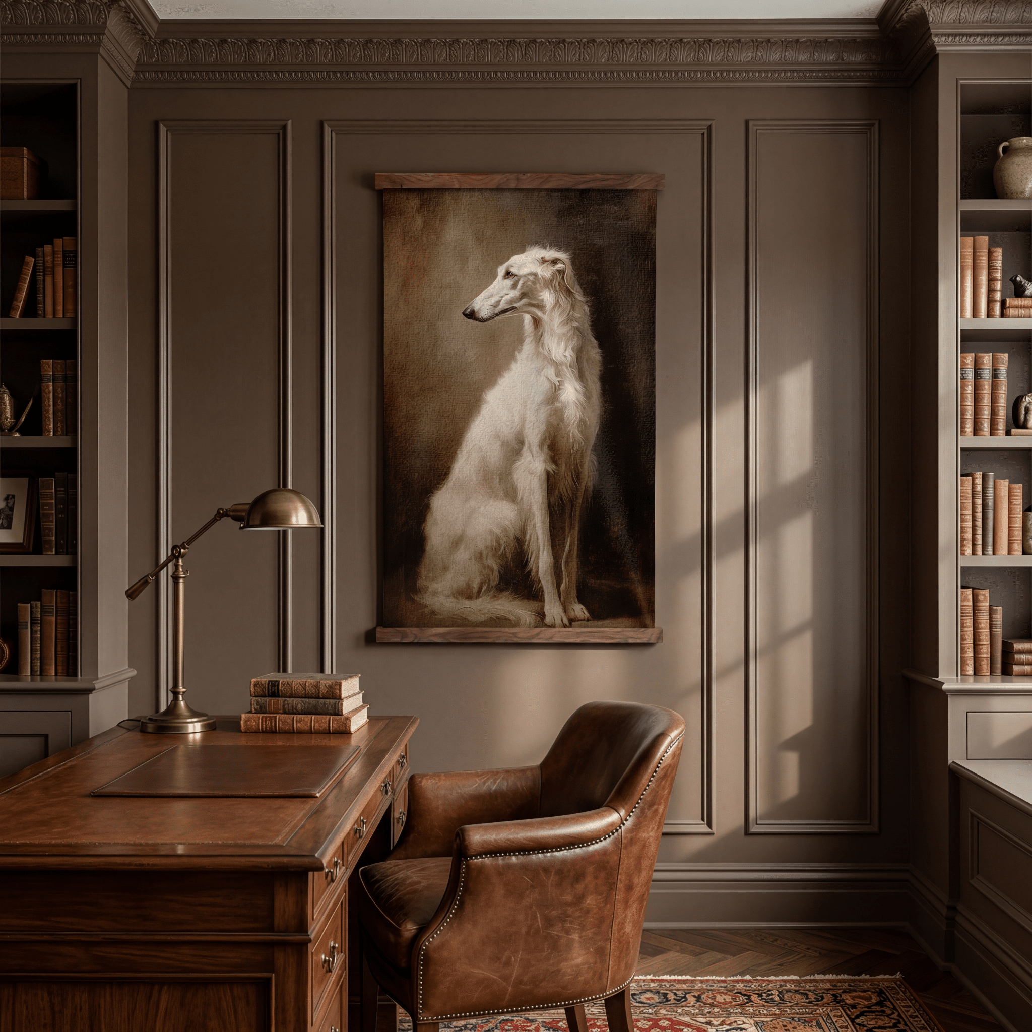 Borzoi Portrait - Tapestry - Benton Lane Home - Painted Paper