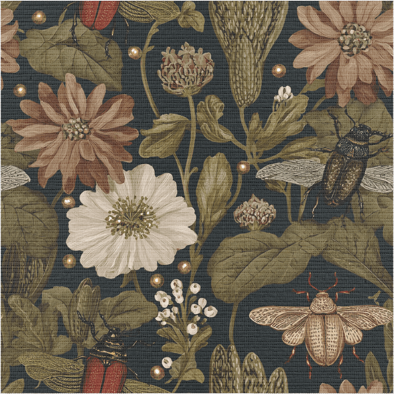 Botanist’s Garden Faux Grasscloth Wallpaper - Benton Lane Home - Painted Paper