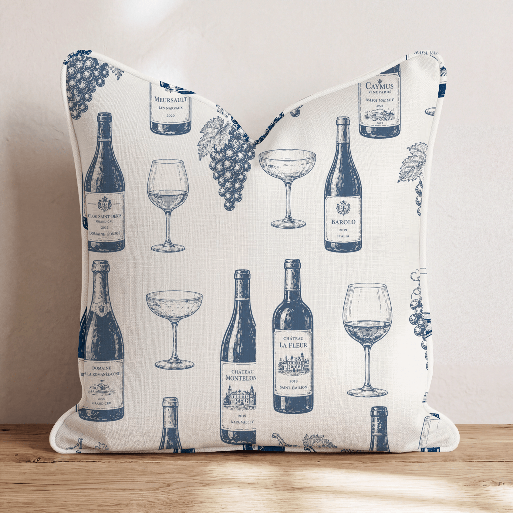 Bottles and Vines Throw Pillow - Benton Lane Home - Hillcroft Home