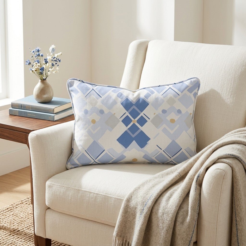 Brooke Blues Throw Pillow - Benton Lane Home - Lemon Park