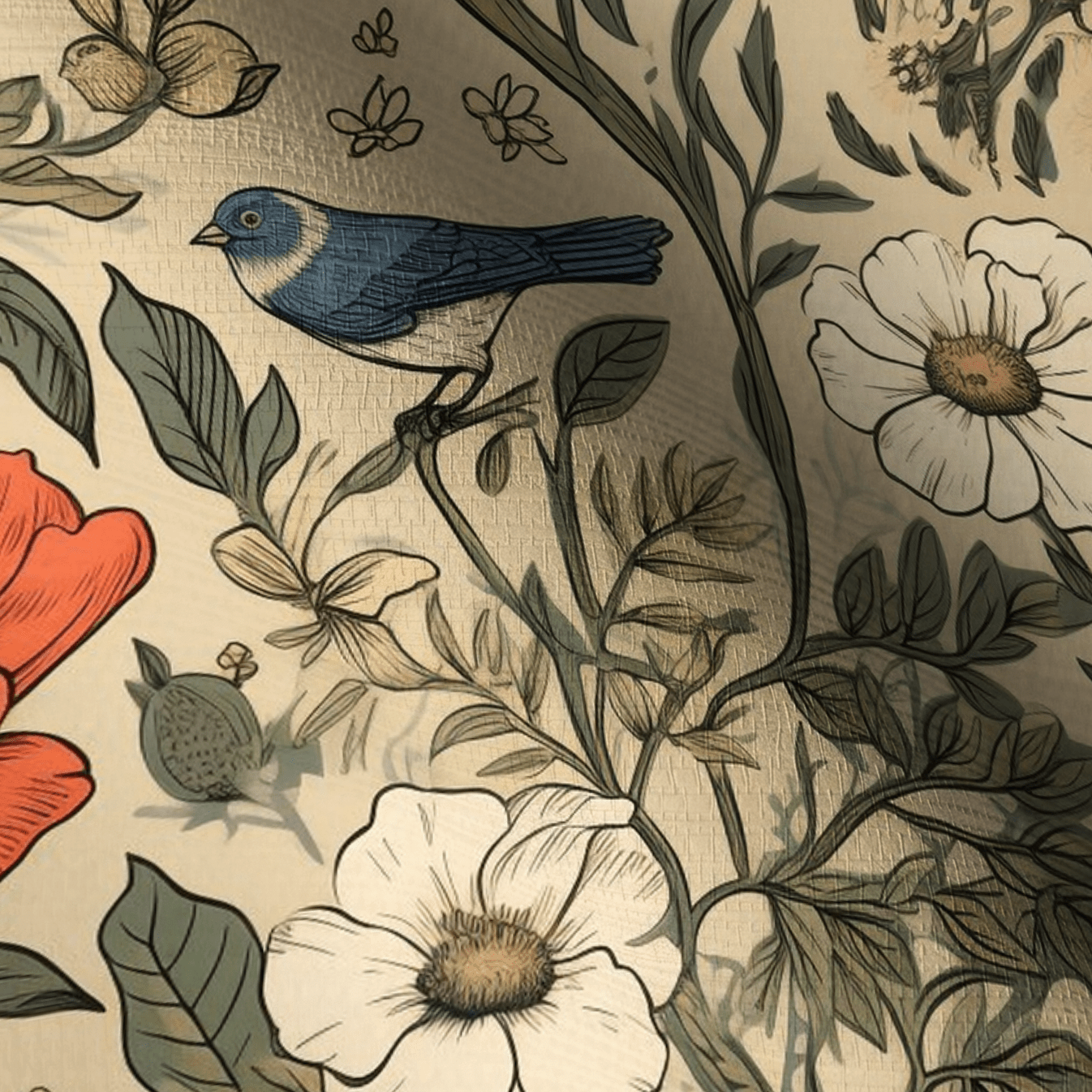 Brookley Vintage Faux Grasscloth Wallpaper - Benton Lane Home - Painted Paper