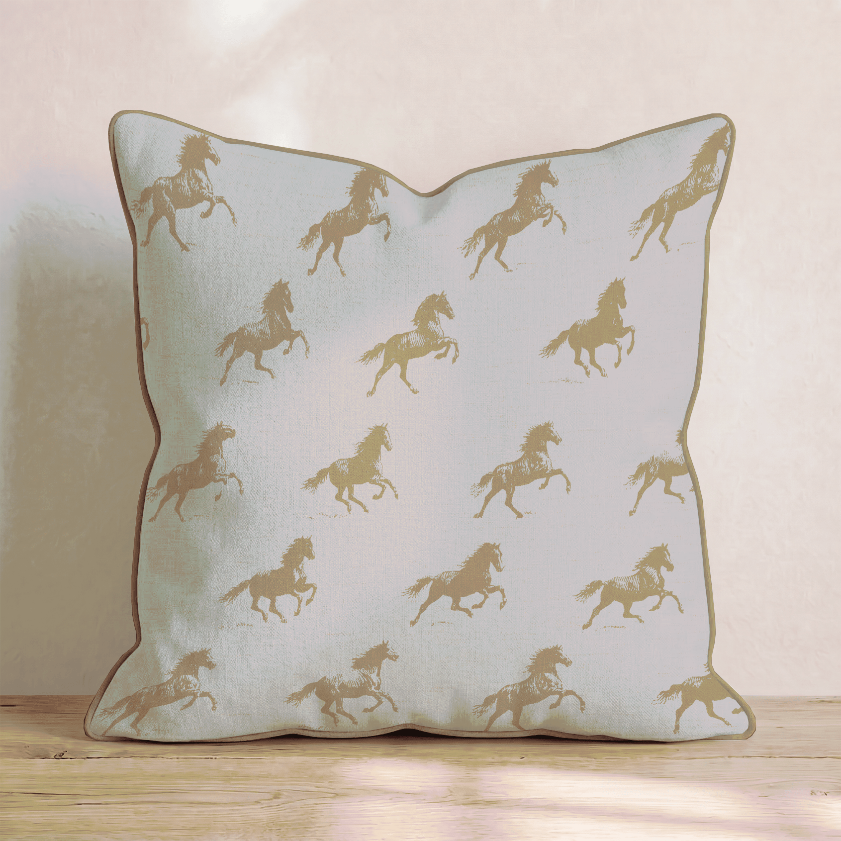 Brown Horse Pattern Throw Pillow - Benton Lane Home - Hillcroft Home
