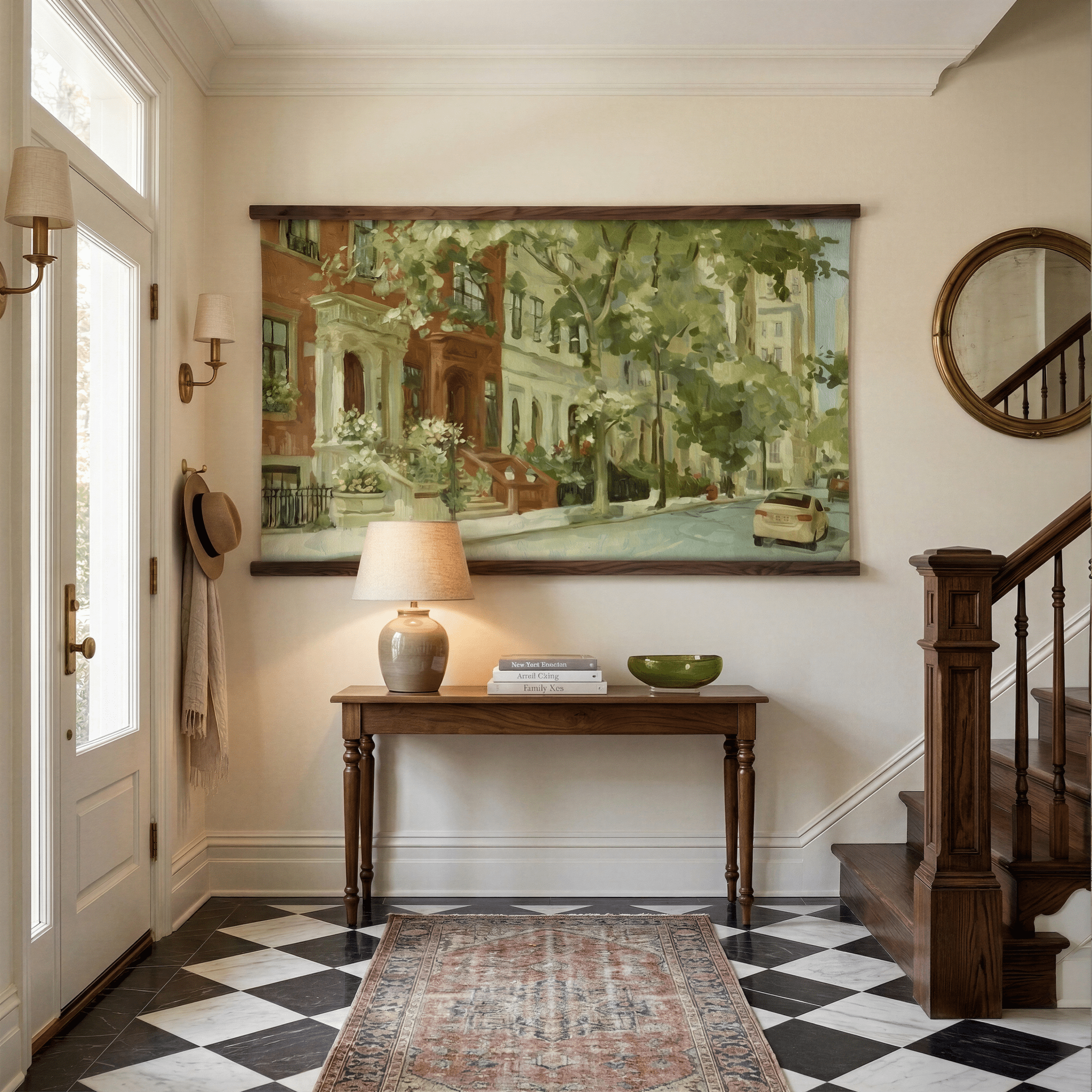 Brownstone Morning - Tapestry - Lemon Park