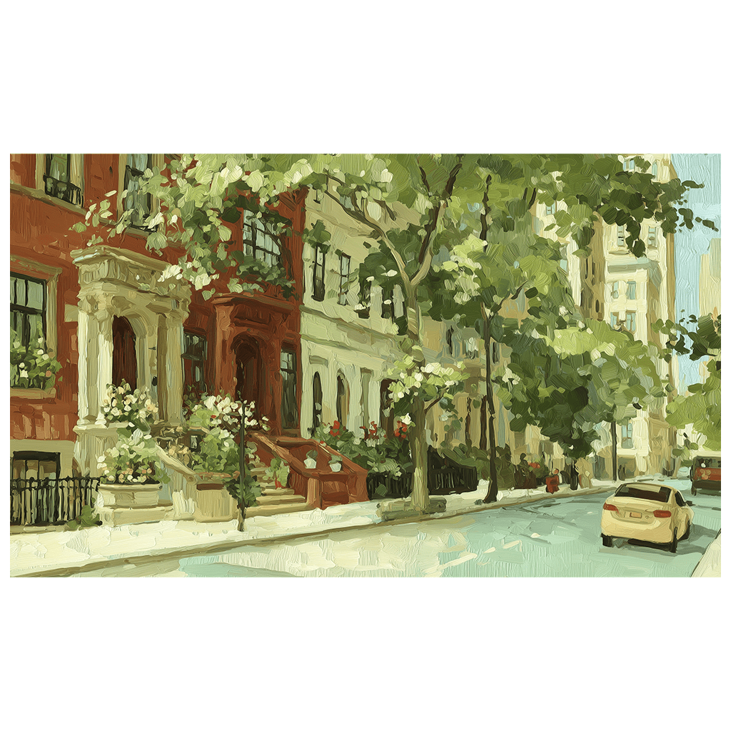 Brownstone Morning - Tapestry - Benton Lane Home - Lemon Park