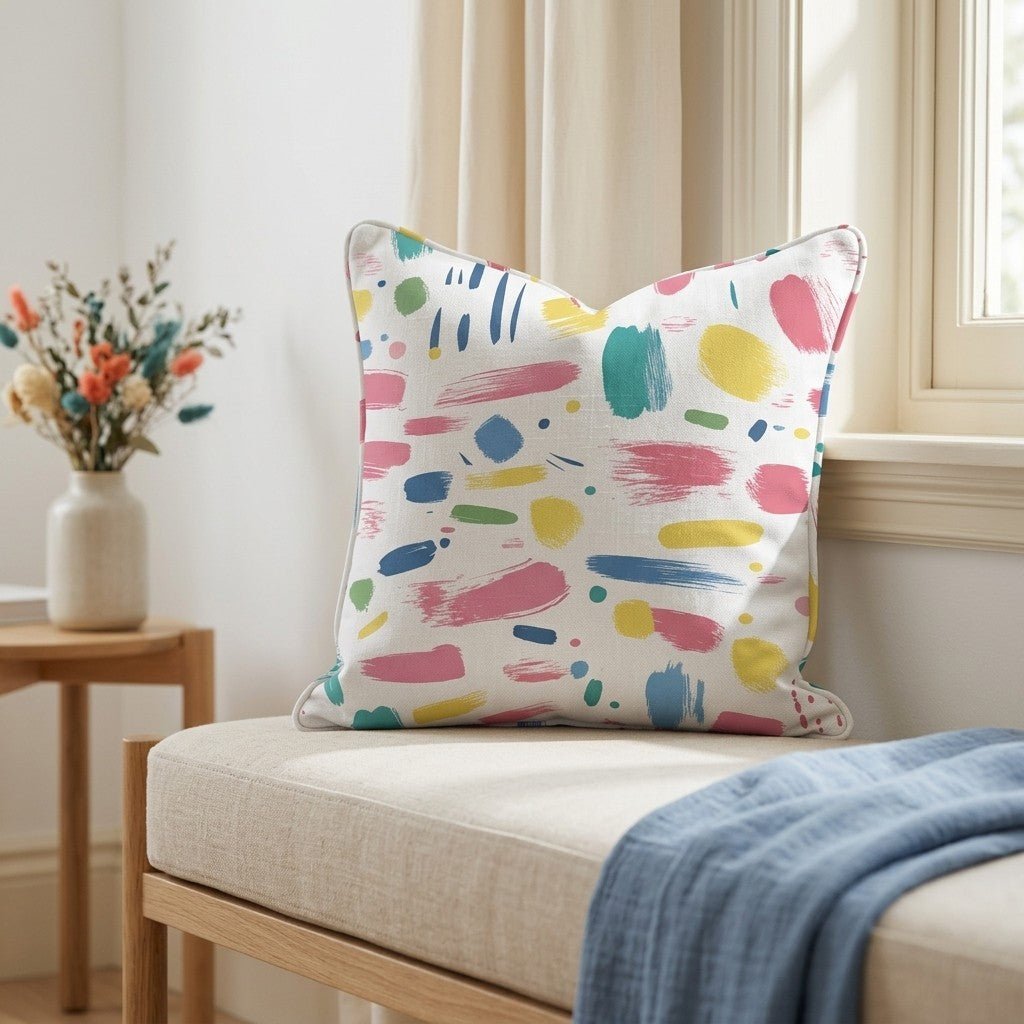 Brushstroke Bliss Throw Pillow - Benton Lane Home - Lemon Park