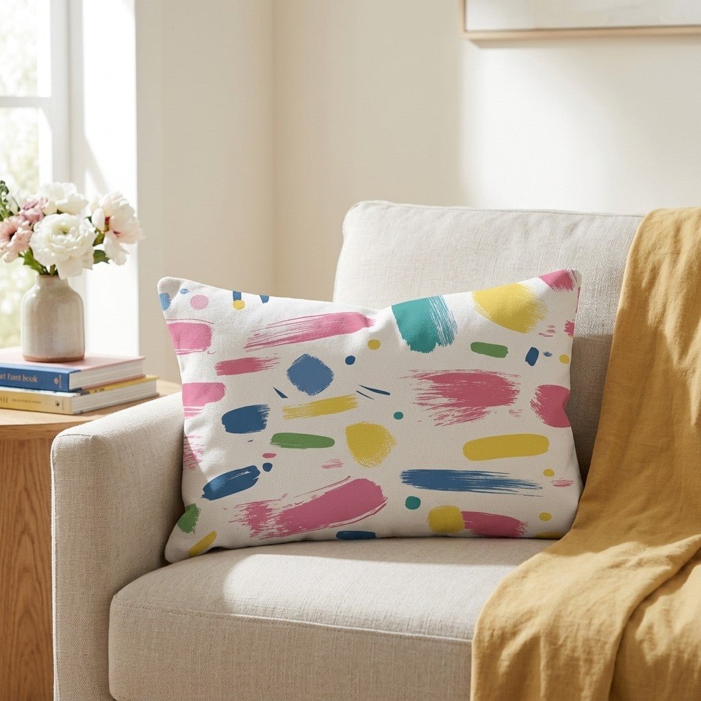 Brushstroke Bliss Throw Pillow - Benton Lane Home - Lemon Park