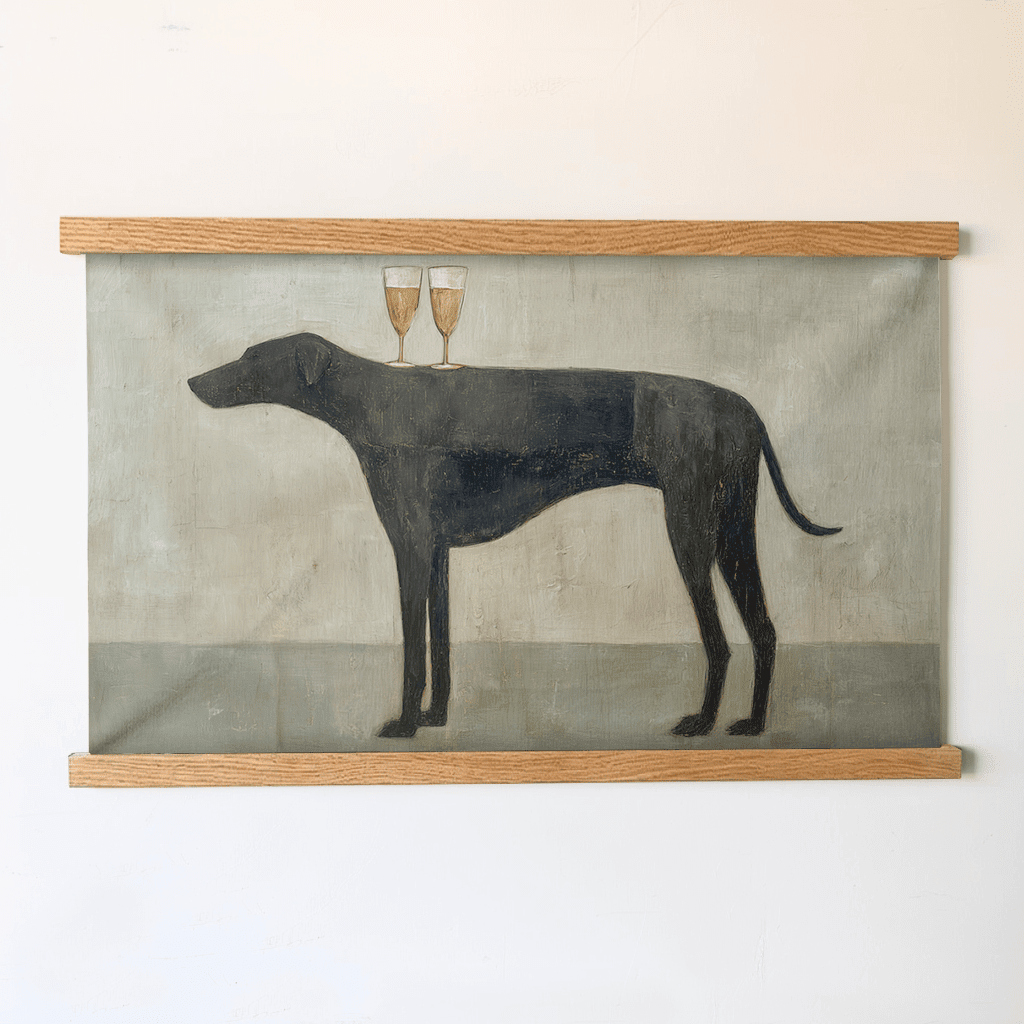 Bubbles on the Black Lab - Tapestry - Benton Lane Home - Painted Paper
