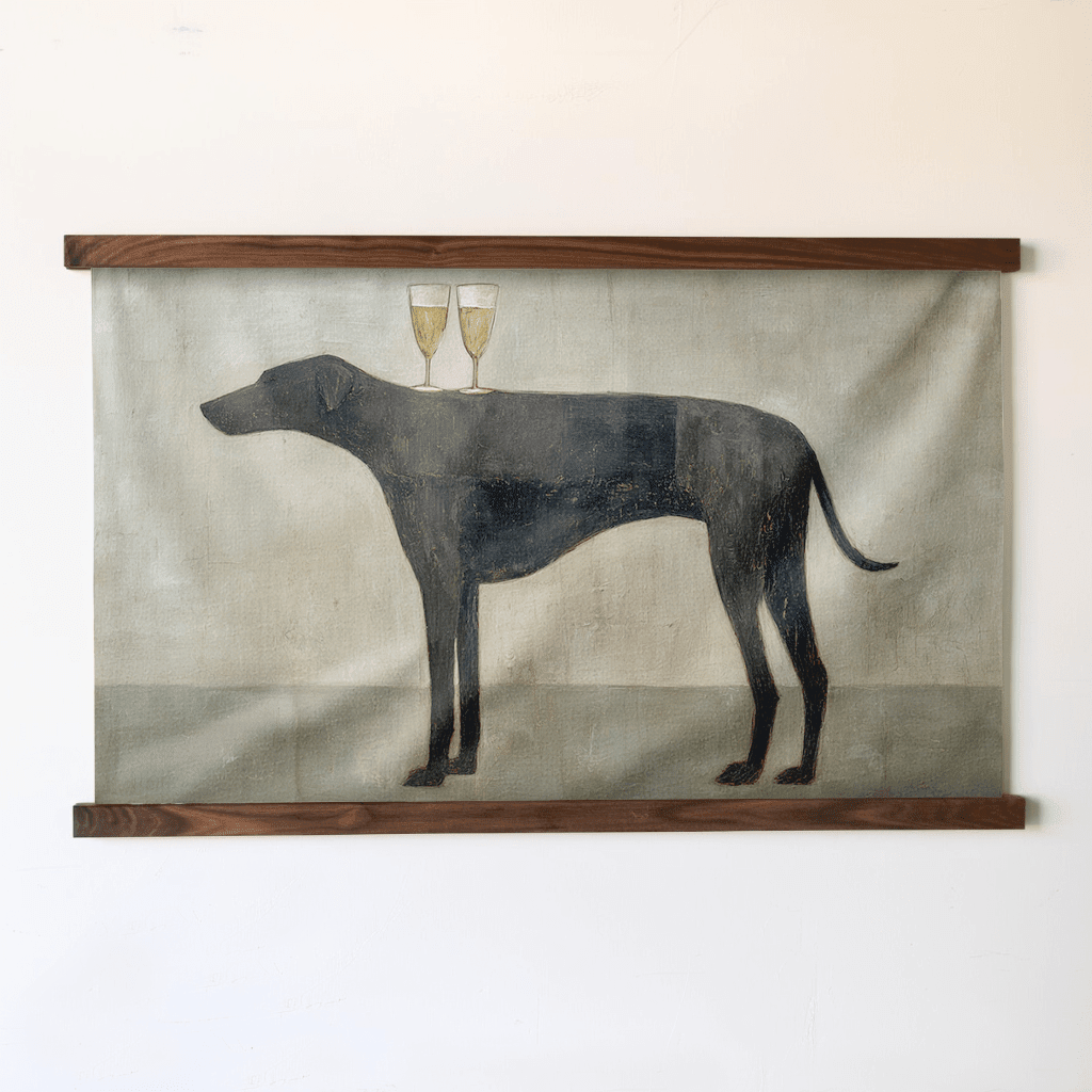 Bubbles on the Black Lab - Tapestry - Benton Lane Home - Painted Paper